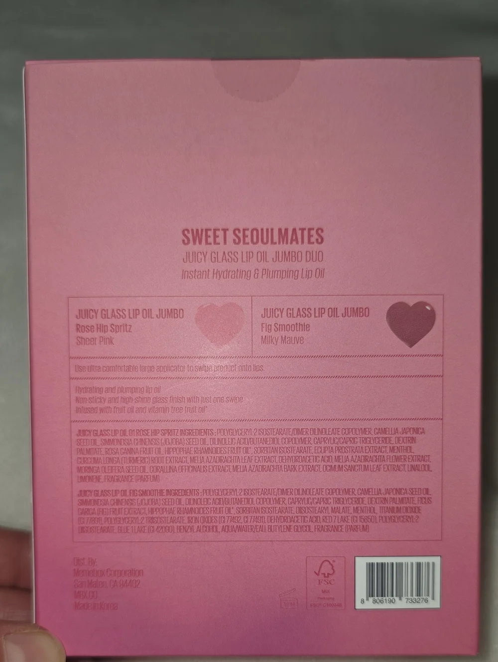NIB Kaja Sweet Seoulmates Juicy Glass Lip Oil Jumbo Duo Set